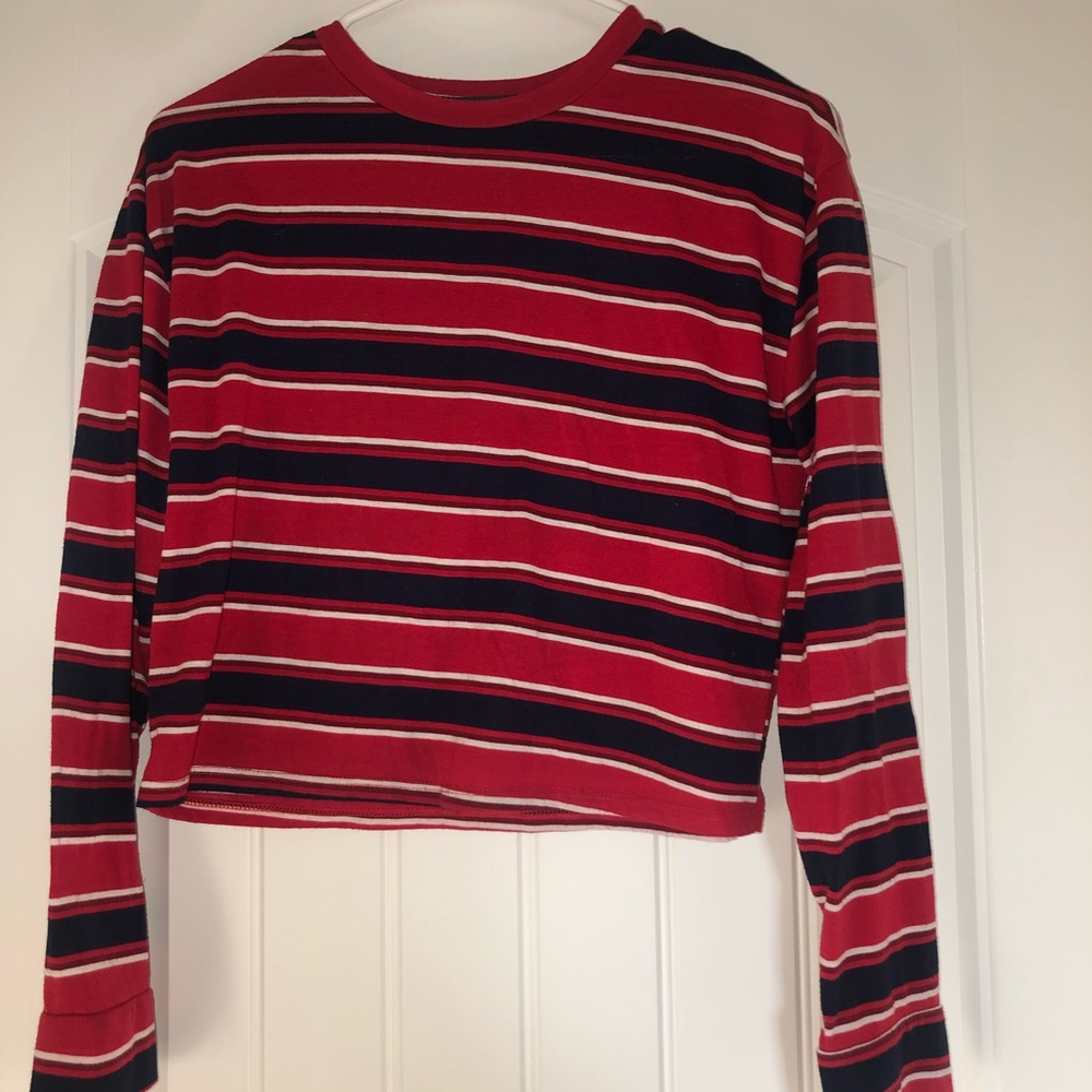 Cute Blue, Red, and White long sleeve shirt